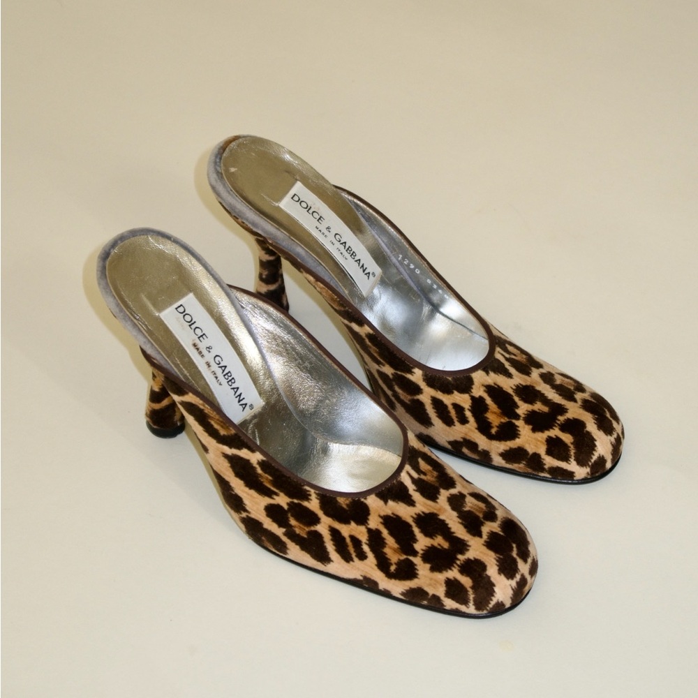 90s Dolce & Gabbana Leopard Mules
